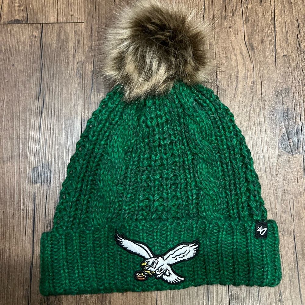 BNWT RETRO KELLY GREEN PHILADELPHIA EAGLES WOMENS KNIT BEANIE